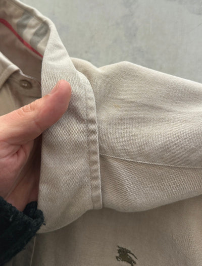00's Burberry Nova Check Linen / Cotton Long Sleeve Shirt (XXL)