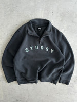 Stussy embroidered arc logo 1/4 zip sweatshirt (S)