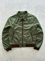 Prada Nylon / Leather elbow Zip Up bomber Jacket (S/M)
