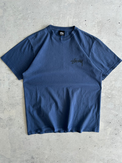 Stussy burning stock logo script T shirt (M)
