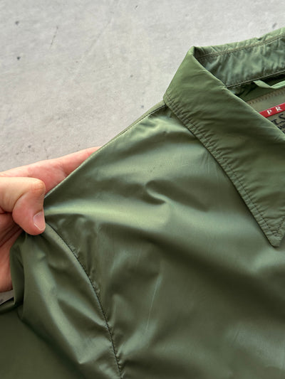 Prada Nylon / Leather elbow Zip Up bomber Jacket (S/M)
