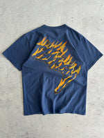 Stussy burning stock logo script T shirt (M)