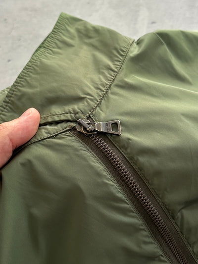 Prada Nylon / Leather elbow Zip Up bomber Jacket (S/M)
