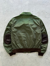 Prada Nylon / Leather elbow Zip Up bomber Jacket (S/M)