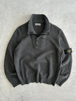 AW/07 Stone Island wool knit 1/4 zip jumper (XL)