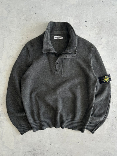 AW/07 Stone Island wool knit 1/4 zip jumper (XL)