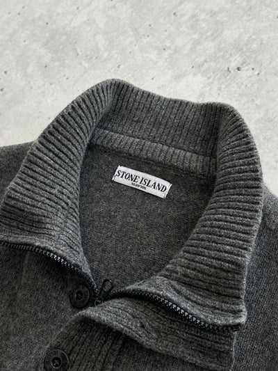 AW/07 Stone Island wool knit 1/4 zip jumper (XL)