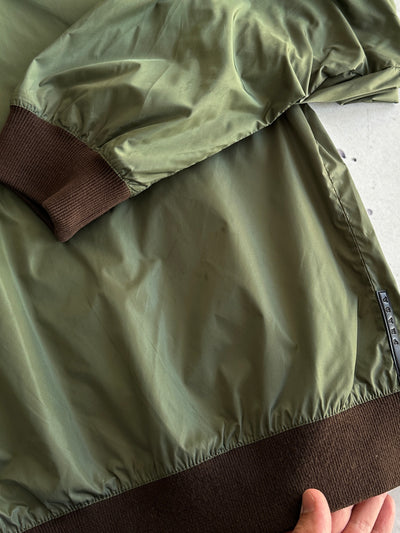 Prada Nylon / Leather elbow Zip Up bomber Jacket (S/M)
