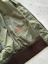 Prada Nylon / Leather elbow Zip Up bomber Jacket (S/M)
