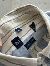 90's Ralph Lauren Vertical Stripe heavyweight Long Sleeve Shirt (S)