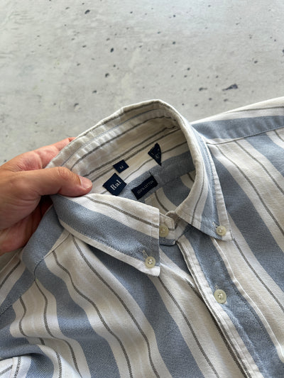90's Ralph Lauren Vertical Stripe heavyweight Long Sleeve Shirt (S)
