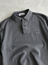AW/16 Stone Island Patch Logo Long Sleeve Polo Shirt (S)