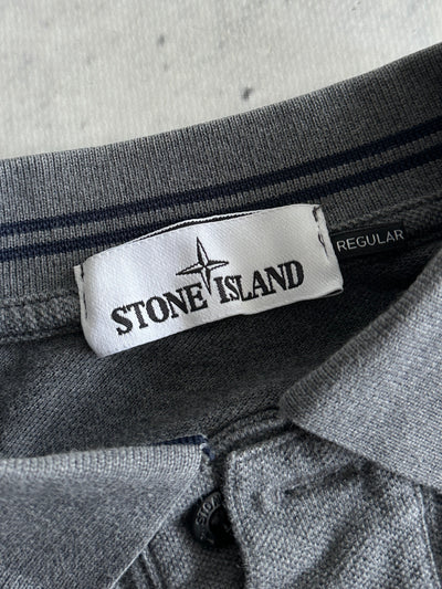 AW/16 Stone Island Patch Logo Long Sleeve Polo Shirt (S)