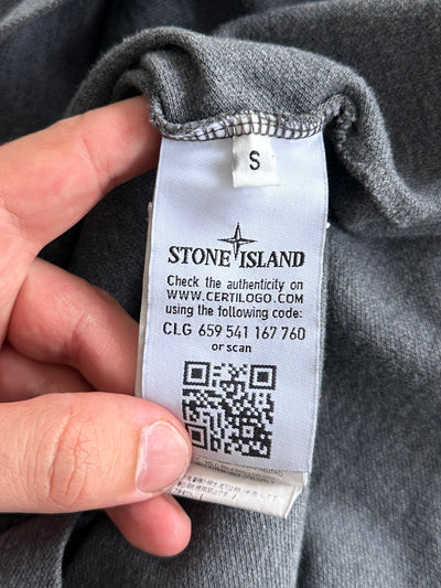 AW/16 Stone Island Patch Logo Long Sleeve Polo Shirt (S)