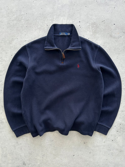 Ralph Lauren Ribbed 1/4 Zip Pullover Jumper (M)