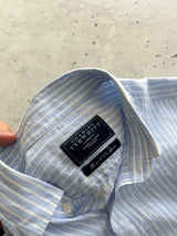 Vintage Linen Charles Tyrwhitt Vertical Stripe Shirt (XL)
