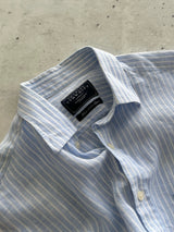 Vintage Linen Charles Tyrwhitt Vertical Stripe Shirt (XL)