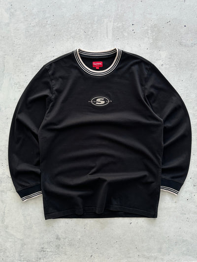AW/18 Supreme Striped Rib Logo Long Sleeve T Shirt (L)