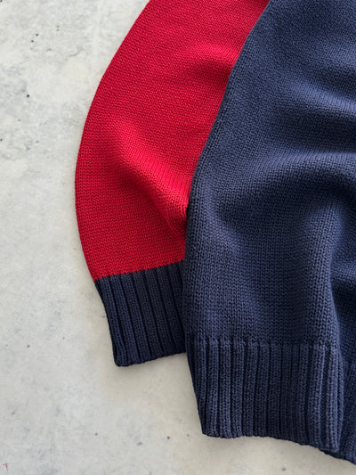 00's Ralph Lauren Big Logo 1/4 Zip Knit Jumper (S/M)