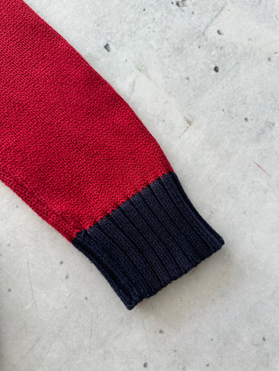 00's Ralph Lauren Big Logo 1/4 Zip Knit Jumper (S/M)