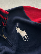 00's Ralph Lauren Big Logo 1/4 Zip Knit Jumper (S/M)
