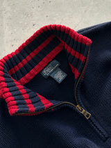 00's Ralph Lauren Big Logo 1/4 Zip Knit Jumper (S/M)