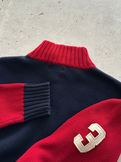 00's Ralph Lauren Big Logo 1/4 Zip Knit Jumper (S/M)