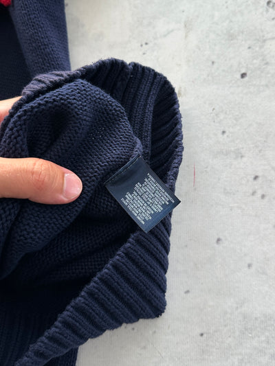 00's Ralph Lauren Big Logo 1/4 Zip Knit Jumper (S/M)