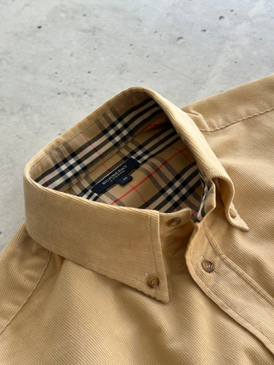 90's Burberry Nova Check Corduroy Long Sleeve Shirt (XL)