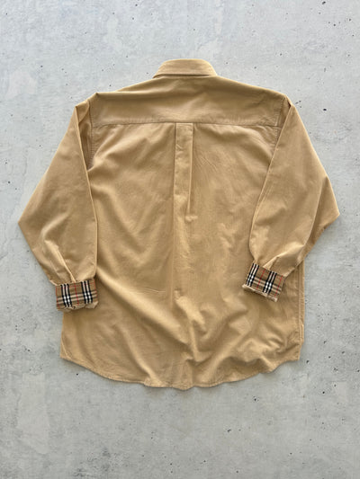 90's Burberry Nova Check Corduroy Long Sleeve Shirt (XL)