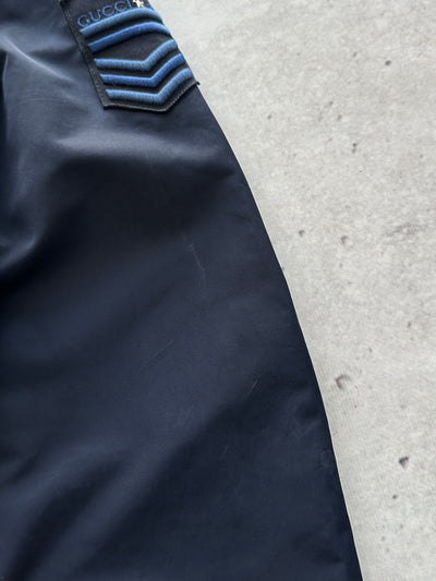 2008 Gucci Military Web Stripe Zip Up Bomber Jacket (S)