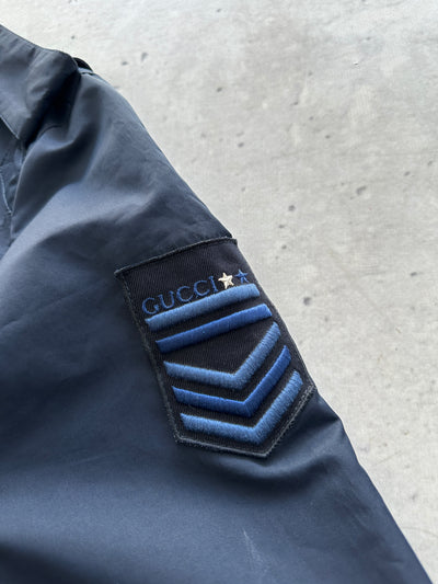 2008 Gucci Military Web Stripe Zip Up Bomber Jacket (S)