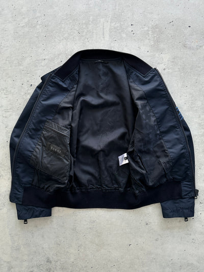2008 Gucci Military Web Stripe Zip Up Bomber Jacket (S)