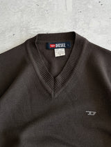 00's Diesel Merino Wool V Neck Knit Jumper (Women's L)