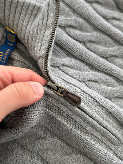 Ralph Lauren Cable Knit 1/4 Zip Jumper (L)