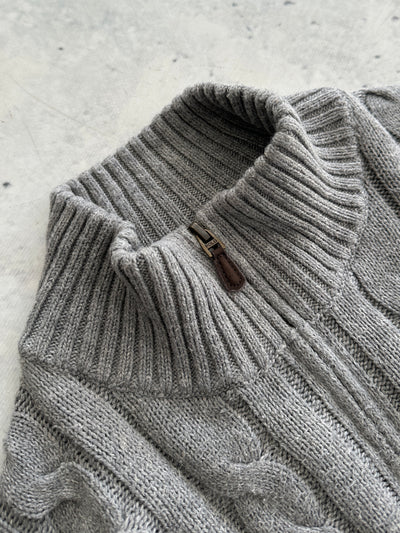 Ralph Lauren Cable Knit 1/4 Zip Jumper (L)