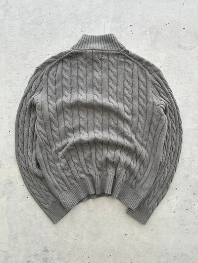 Ralph Lauren Cable Knit 1/4 Zip Jumper (L)