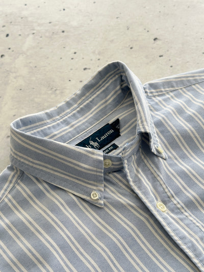 90's Ralph Lauren Vertical heavy cotton Stripe Shirt (XL)