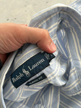 90's Ralph Lauren Vertical heavy cotton Stripe Shirt (XL)