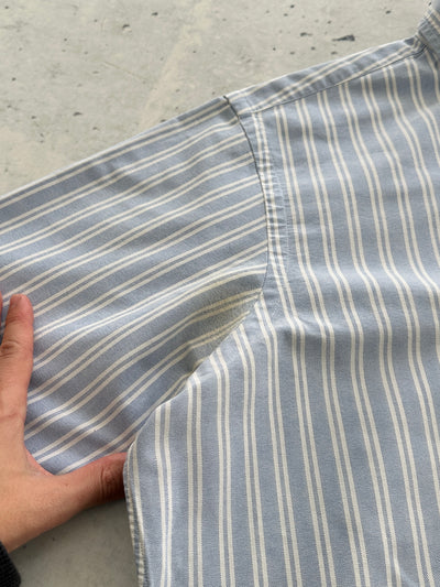 90's Ralph Lauren Vertical heavy cotton Stripe Shirt (XL)