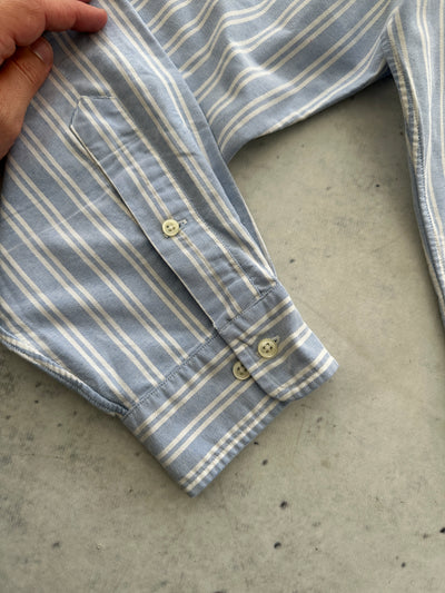 90's Ralph Lauren Vertical heavy cotton Stripe Shirt (XL)