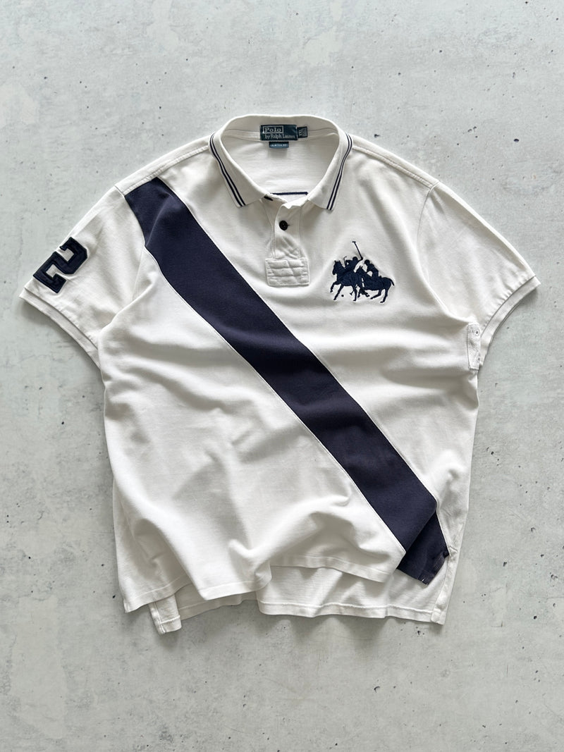 Ralph Lauren Big Logo Stripe Polo Shirt (XXL)