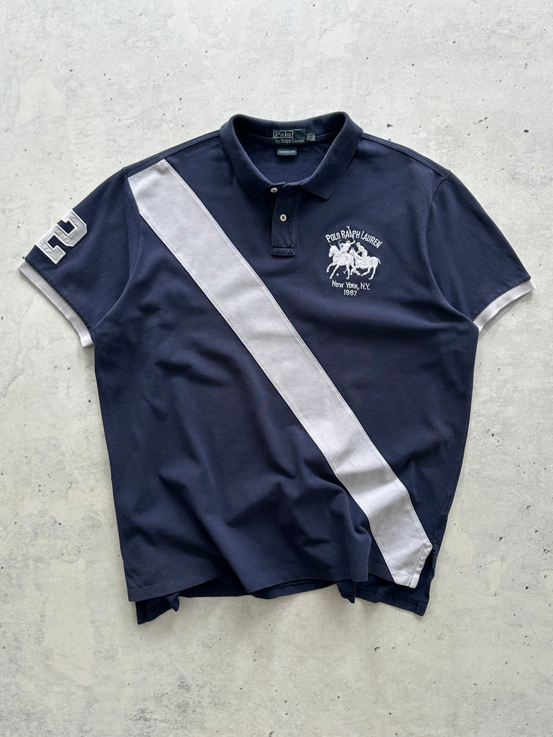 Ralph Lauren Big Logo Stripe Polo Shirt (XXL)