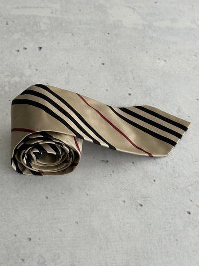 00's Burberry Nova Check Silk Tie (One Size)