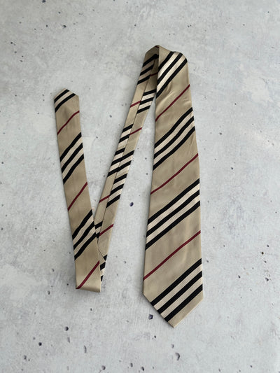 00's Burberry Nova Check Silk Tie (One Size)