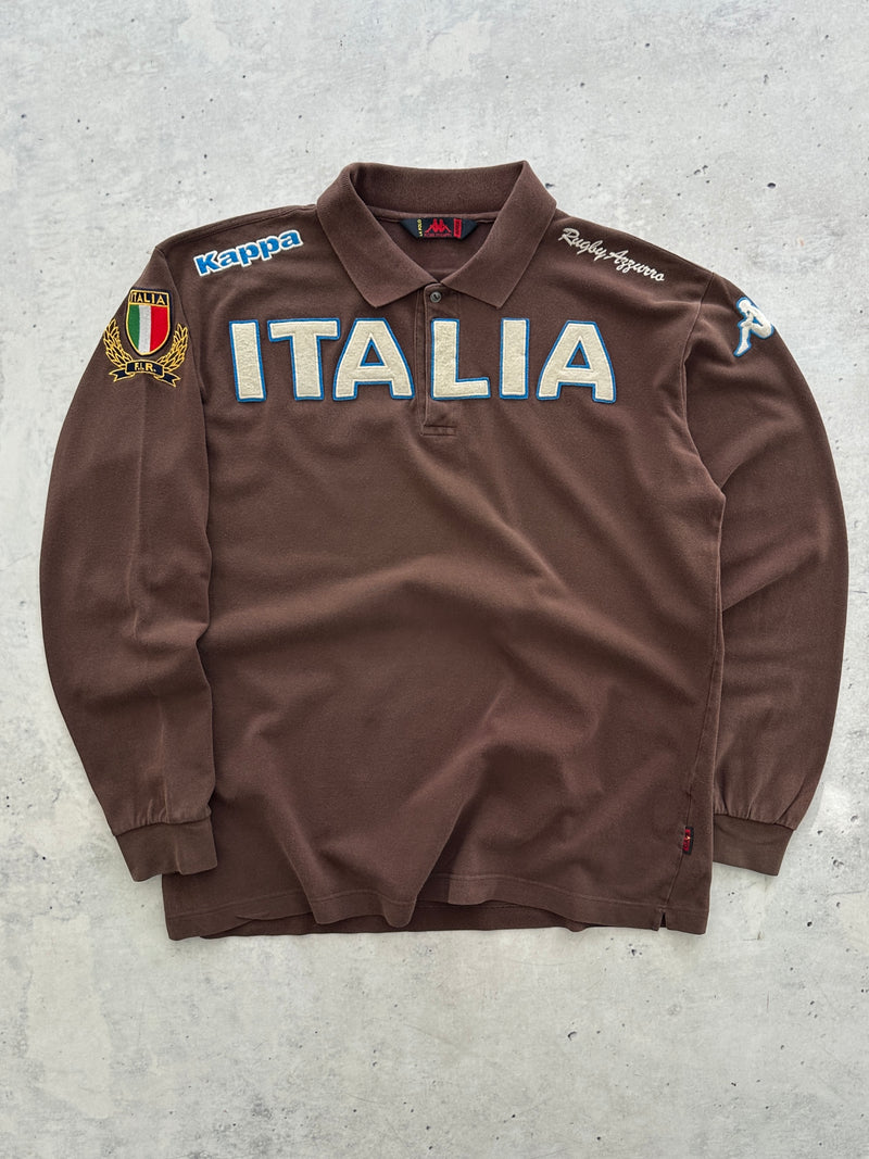 90's Kappa Italy Long Sleeve Polo Shirt (XL)