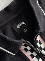 Stussy Julian Checked Full Zip Polo Shirt (M)