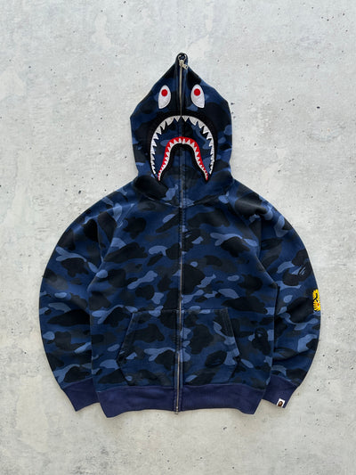 BAPE Camo PONR Shark Heavyweight Full Zip Hoodie (S)