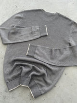Lacoste textured Stripe Crewneck Knit Jumper (M)