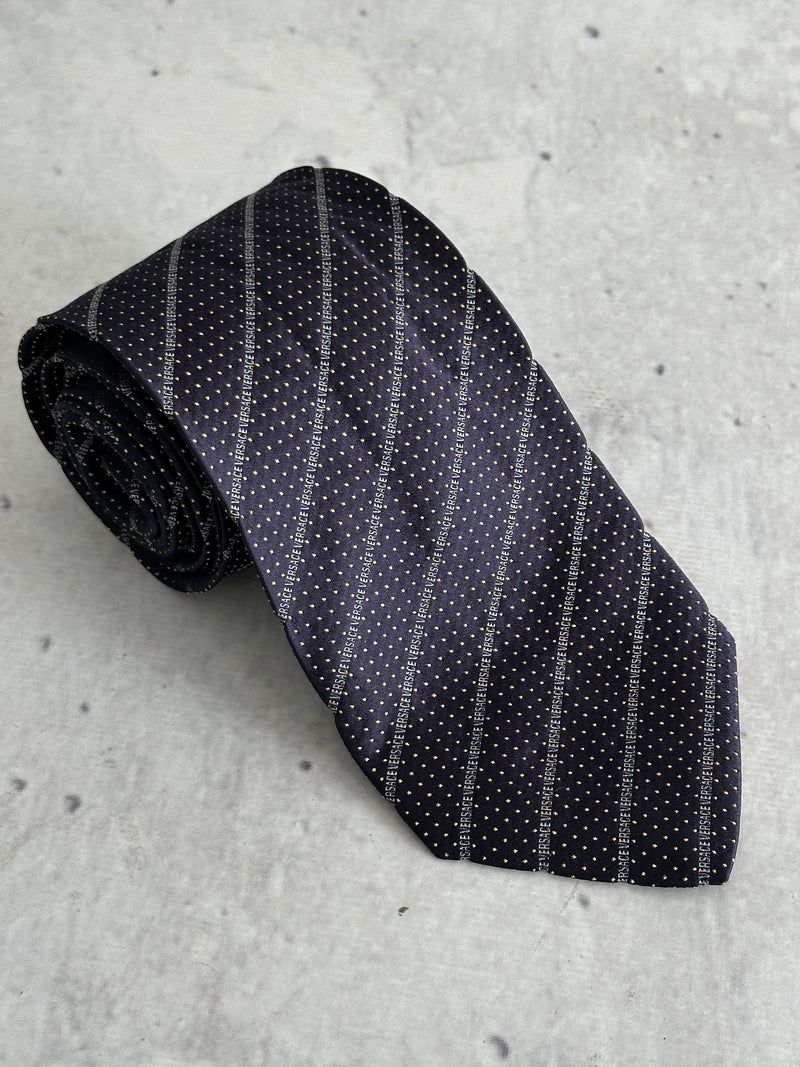 Vintage Versace Silk Spell Out Tie (One Size)